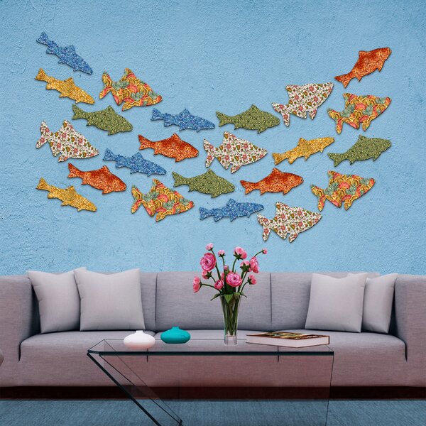 Breakwater Bay 12 Piece Fish Wall D Cor Set Wayfair   12 Piece Fish Wall Décor Set 